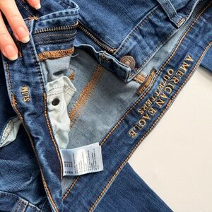 American Eagle Outfitters Indigo Blue Denim Jeans with Orange Stitching